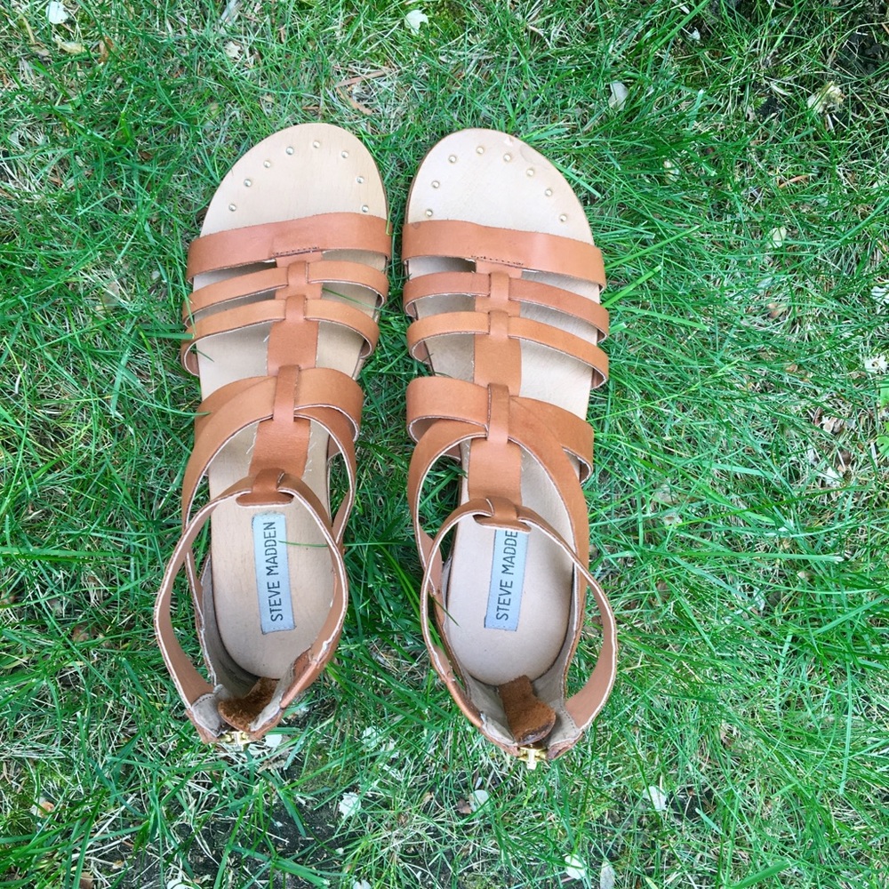 Steve Madden Gladiator Sandals Gold Detail